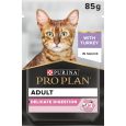 PRO PLAN DELICATE WET CAT FOOD WITH TURKEY GRILLED IN GRAVY, 26 X 85G